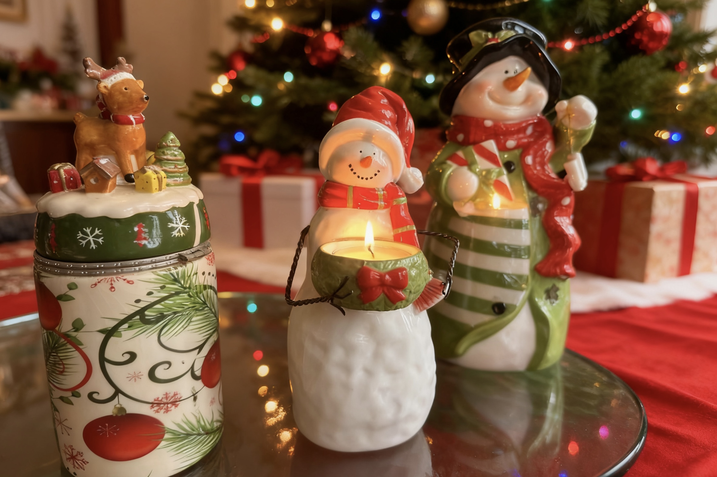 Xmas Figure Ceramic Candle Holders